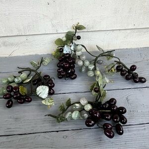 Vintage Dual-Colored Jade Grapes -3 sections/ clusters